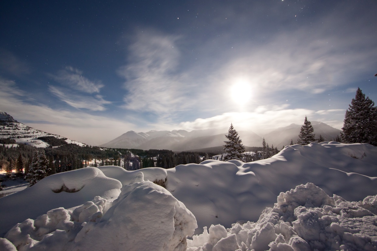 Moonlit Snow by Alan Stark via Flickr https://flic.kr/p/dH69Hs